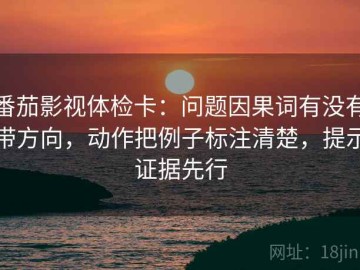 番茄影视体检卡：问题因果词有没有带方向，动作把例子标注清楚，提示证据先行