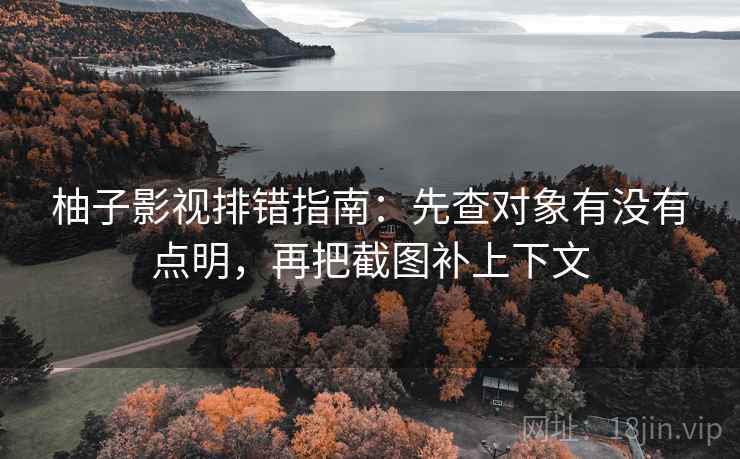 柚子影视排错指南:先查对象有没有点明,再把截图补上下文 柚子影视排错指南:先查对象有没有点明,再把截图补上下文