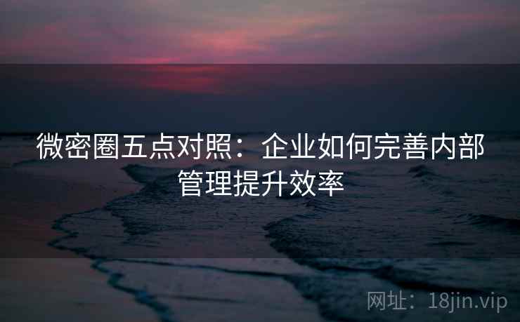 微密圈五点对照：企业如何完善内部管理提升效率