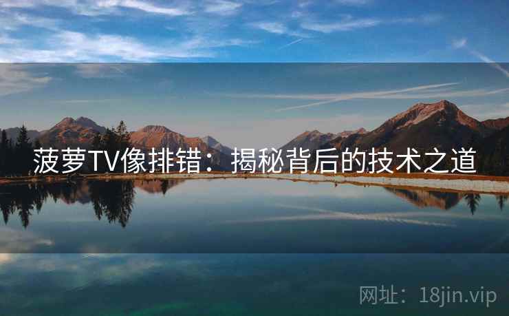 菠萝TV像排错：揭秘背后的技术之道