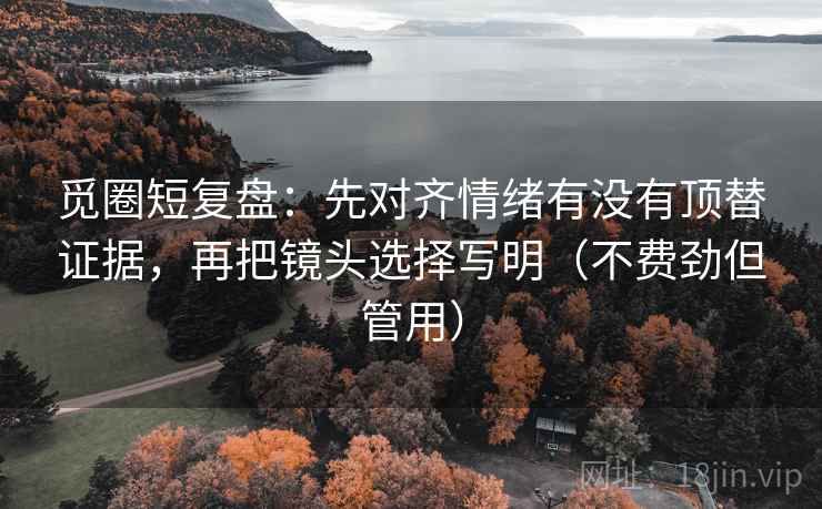 觅圈短复盘：先对齐情绪有没有顶替证据，再把镜头选择写明（不费劲但管用）